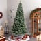 10ft. Pre-Lit Frosted Swiss Pine Artificial Christmas Tree with Berries, Clear LED Lights